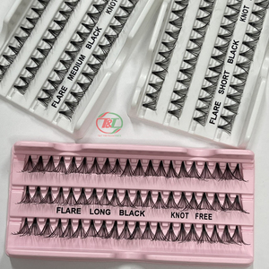 Vietnam Premium Packaging Cheveux Synthétiques Noirs 10D 24D CC Extensions de Cils Flare Cluster Noeud Gratuit Premade Fan Top Fournitures - Product Image 1