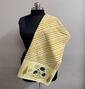 CHHEENT Bufanda/Chal de Algodón 100% para Mujer, Tejido de Sarga Ecológico, Transpirable y Lavable, con Diseño Floral Estampado a Mano - Product Image 6