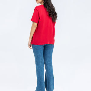 T-shirt pour femme 100% coton, col rond, manches courtes, coupe ample de haute qualité, design Ringer, streetwear, respirant, décontracté pour l'été - Product Image 5