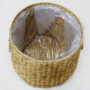 Artisanat écologique, grands bacs à plantes en jacinthe d'eau d'extérieur, décoration de jardinière empilable naturelle pour le jardin - Product Image 5