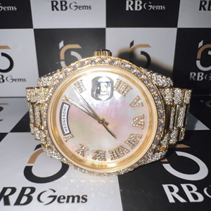Reloj de Acero Inoxidable con Moissanita VVS, Movimiento Automático ETA, Lujoso, Hecho a Mano, Completamente Cubierto de Diamantes, Estilo Hip Hop, Unisex - Product Image 1