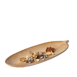 Plateau en bois de qualité supérieure en forme de feuille plateau de service sûr pour le petit déjeuner collations aux fruits plateau de rangement - Product Image 6
