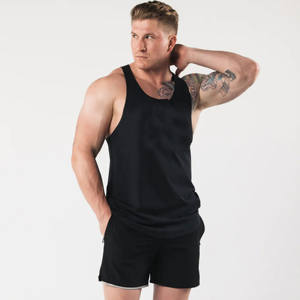 100% coton Gym Fitness respirant côtelé absorber la sueur femme batteur hommes débardeurs hommes - Product Image 2