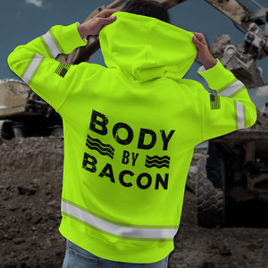 Hi Vis Hoodie Body By Yellow Nombre personalizado Logo Company Safety Winter Workwear Reflective Manga larga para trabajadores de la construcción - Product Image 4