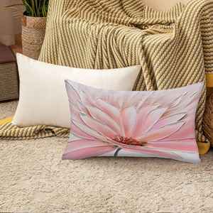 Coussin imprimé moderne de luxe à fleurs roses - Accent confortable pour lit, 18"x18" - 45x45 cm - Product Image 4