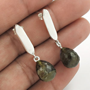 Attrayant fait à la main indien bijoux 925 en argent Sterling naturel Labradorite pierres précieuses poire forme balancent boucle d'oreille pour la fête d'anniversaire - Product Image 2