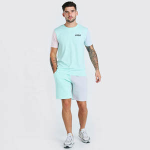 Chándal deportivo informal de talla grande para hombre OEM, conjuntos cortos dobles con estampado personalizado de poliéster transpirable de alta calidad para tops activos - Product Image 1
