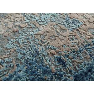 Alfombra de Lana y Seda de Bambú Anudada a Mano Kavi Azul, Colección Teoría del Caos-Esk-352, Decoración Abstracta para Sala de Estar, Rectangular, para Pasillo - Product Image 3