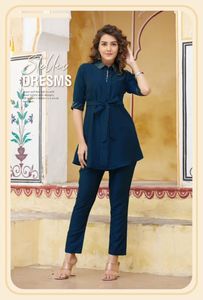 Pantalon en tissu de soie avec ceinture, pantalon Kurta moderne, tenue occidentale, belle couleur, tenue de bureau - Product Image 3