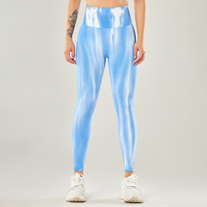 Leggings de Yoga de Cintura Alta con Tie Dye para Mujer, Pantalones Largos de Color Degradado, Spandex y Poliéster, Elásticos en Cuatro Direcciones, Cintura Elástica - Product Image 3