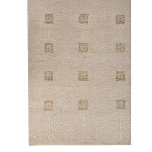 Alfombras de Lana Anudadas a Mano Erbe Ivory con Patrón Geométrico para Decoración de Sala de Estar o Pasillo, Tamaño Grande - Jaipur ZA GS-39 - Product Image 4
