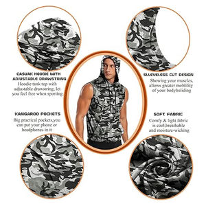 Sweat à capuche sans manches pour hommes de haute qualité printemps automne Design de mode coton matériel meilleur prix élégant sans manches respirant - Product Image 5