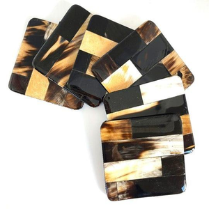 buffalo horn tea <b>coaster</b> Multicolor Bone Inlay Table Decorative Coater Boards Unique Coffee Tea <b>Coasters</b> by Tradebit - Product Image 3