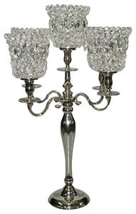 Candelabro de plata en relieve de alta calidad, precio al por mayor, candelabro de 5 brazos para decoración de boda, candelabros hechos a mano de Navidad - Product Image 4