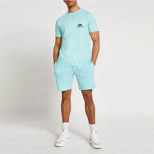 Conjunto de camiseta y pantalones cortos transpirables informales de verano para hombre, servicio personalizado OEM, poliéster/algodón - Product Image 3