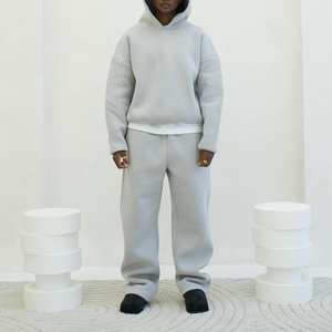 Ensemble de survêtement unisexe en coton épais de haute qualité pour hommes Streetwear Oversized Boxy Hoodie Sweat Pants Vintage Sweatsuits Winter - Product Image 2