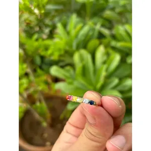 Anillo Navratan de Plata 925 con Piedra Natural, Bañado en Rodio, Engaste de Bisel, Joyería Fina para Uso Diario, Patrón Número de Boda - Product Image 4