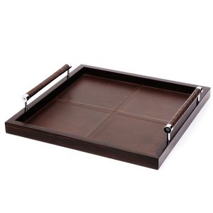 Plateau de valet organisateur de rangement de bureau plateau fourre-tout en cuir PU de qualité supérieure plateau d'encombrement de bureau pliable bureau maison - Product Image 3