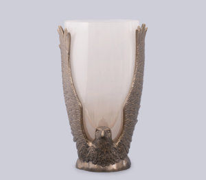 Helm of Heron <b>Bud</b> <b>Vase</b> Modern Stainless Steel & <b>Glass</b> <b>Vase</b> Metal Butterfly Floral Embellishment Luxury Decorative Flower <b>Vase</b> - Product Image 2