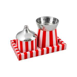 Plateau de service en bois arabe fait à la main avec nacre durable et moderne pour la présentation de desserts du Ramadan - Product Image 1