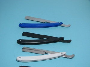 Navajas de afeitar turcas desechables de 6 pulgadas con mango de plástico ABS blanco, suministros de barbería y salón, navajas de media hoja al por mayor - Product Image 5