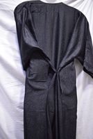 Qamis marocain prêt-à-porter en lin, soie et polyester, décontracté, brodé, à motif uni, manches trois-quarts pour homme
