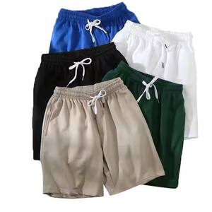 Pantalones Cortos Deportivos de Alta Calidad para Hombre, de Lona de Poliéster/Algodón, Cintura Media, Cierre con Cordón, Secado Rápido, Talla Grande, Lisos, para Gimnasio, Fitness y Entrenamiento - Product Image 1