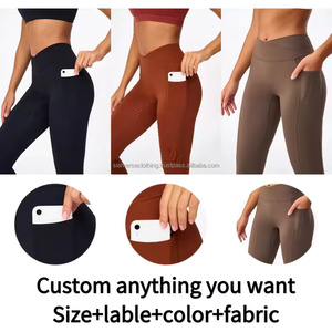 Logotipo personalizado de cintura alta para mujer gimnasio Fitness Yoga Scrunch Butt Leggings pantalones de levantamiento de cadera sin costuras con bolsillo - Product Image 6