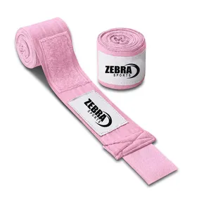 Custom 3m 4m 5m Cotton Handwraps Bandage Wraps Nylon Material Hand Wraps Stretch Guantes De Boxeo Boxing Inner Wraps OEM Design