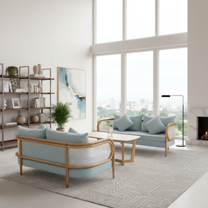 Ensemble de canapé d'extérieur en aluminium teinté moderne avec coussins bleus pour les espaces extérieurs Meilleur prix Fur OEM/ODM du Vietnam - Product Image 3