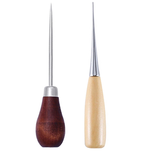 Poinçon en cuir à poignée en bois, poinçon à main pour la couture de chaussures, 2 pièces - Product Image 1