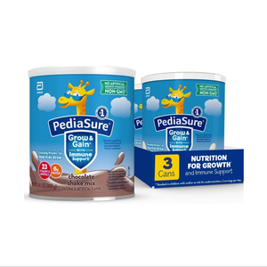 PediaSure Grow & Gain avec soutien immunitaire, préparation en poudre pour boisson chocolatée, boîte de 14,1 oz, 24 portions, lot de 3 - Product Image 1