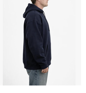 Sweat-shirt à capuche surdimensionné avec logo personnalisé, épaules tombantes, en molleton CVC lourd, coupe décontractée pour homme, poche kangourou - Product Image 5