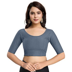 Trendmalls chemisier décontracté pour femme Dobby coton élastine extensible tissé uni teint nœud manches raglan demi-manche lavable - Product Image 1