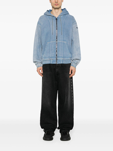 Sweat-shirts à capuche en molleton épais de haute qualité, design unique, style élégant, épaules tombantes, lavage à l'acide personnalisé en gros, fermeture éclair, faible MOQ - Product Image 2