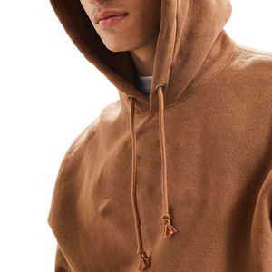 Survêtement lourd hommes plaine 100% coton ajusté décontracté logo personnalisé à manches longues pull à capuche 2025 - Product Image 2