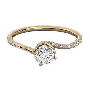 Bague solitaire en or 9 carats pour femmes, diamant cultivé en laboratoire, élégante et luxueuse - Product Image 1