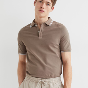 Camiseta de manga corta de punto liso para hombre, camisetas de algodón informales de negocios con bolsillo de secado rápido - Product Image 1