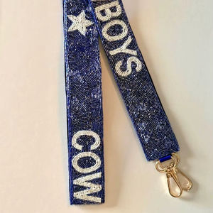 Sangle de sac à clés perlée, sangle de sac de sororité, sangle de jour de match, sangle personnalisée avec crochets détachables - Product Image 1
