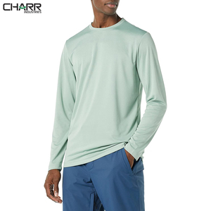 Logo personnalisé chemise de sport à manches longues pour hommes respirant et coupe ample motif solide pour les vêtements de course en plein air - Product Image 3