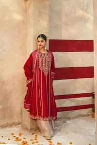 Nouveau-dernier 2024 élégant brodé Plazo Kurta robe avec dentelle bouton décorations Dabkapearl pierre travail pour les fêtes mariages - Product Image 2