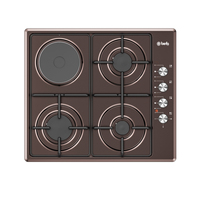 Cuisinière à gaz encastrable en aluminium avec 3 brûleurs + 1 système de sécurité de coupure automatique du gaz, système triple brûleur, pour usage domestique et économe en énergie