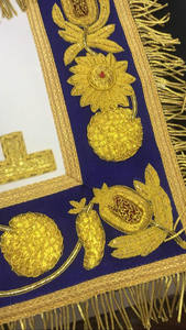 Vintage Fashion Masonic Regalia <b>Apron</b> Past Grand Master Blue Lodge Gold Hand Embroidery Eco-Friendly <b>Leather</b> <b>Aprons</b> - Product Image 2