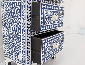 Tabouret de table console moderne pour la maison et l'école incrustation d'os naturel avec rangement pour chambre à coucher salon salle de bain utilisation hôtelière ARTISAN AURA - Product Image 5