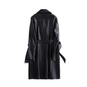 Abrigo Largo Elegante de Invierno 2024, Abrigo Largo hasta el Tobillo, el Más Vendido, Abrigo Largo de Cuero Genuino para Mujer - Product Image 2