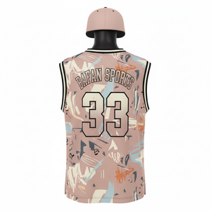 Maillot de basket-ball pour femmes, en maille de polyester respirante, couleurs pastel douces, sans manches, panneau coupé et cousu, logo personnalisé en sublimation, coton - Product Image 2