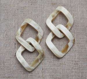 ต่างหูแฟชั่นงานหัตถกรรมรูปเขาควายขัดเงาเครื่องประดับแฟชั่นสำหรับสาวทันสมัยทำด้วยมือโดยงานฝีมือ - Product Image 4