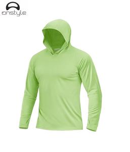 Sudadera con capucha de pesca de manga larga personalizada para hombre, 220 gramos, patrón sólido, tejido de poliéster, protección solar para exteriores, camisa en blanco - Product Image 5