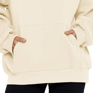 Sudaderas con capucha de mujer con hombros caídos y ajuste holgado de diseño personalizado, ropa de calle de punto, sudaderas con capucha de gran tamaño con estampado personalizado para mujer y sudadera - Product Image 2