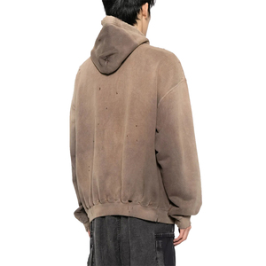 Sweat à capuche pull-over surdimensionné en coton biologique 100% pour hommes Logo personnalisé OEM brodé poids lourd de haute qualité - Product Image 3